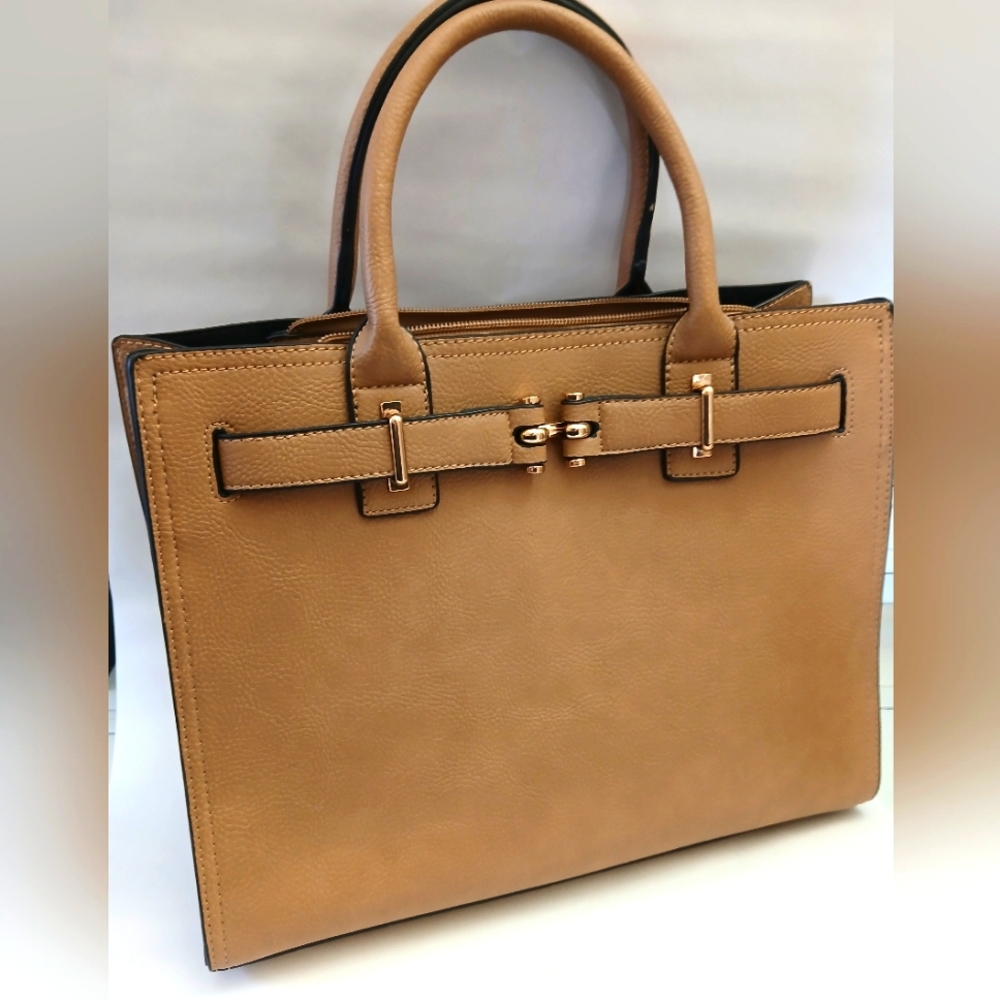 Tan Leather Tote Bag